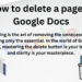 How to delete page in Google Docs